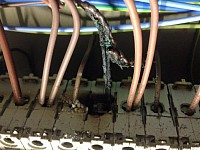 Cable over heating, starting to burn, high fire risk